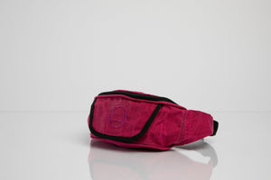 Deptford pink beeswaxed cotton bum bag with pink logo