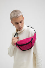 Deptford pink beeswaxed cotton bum bag with pink logo