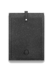 Poplar grey recycled leather 15 inch laptop sleeve