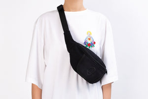 Deptford black cotton bum bag with black logo