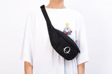Deptford black cotton bum bag with white logo