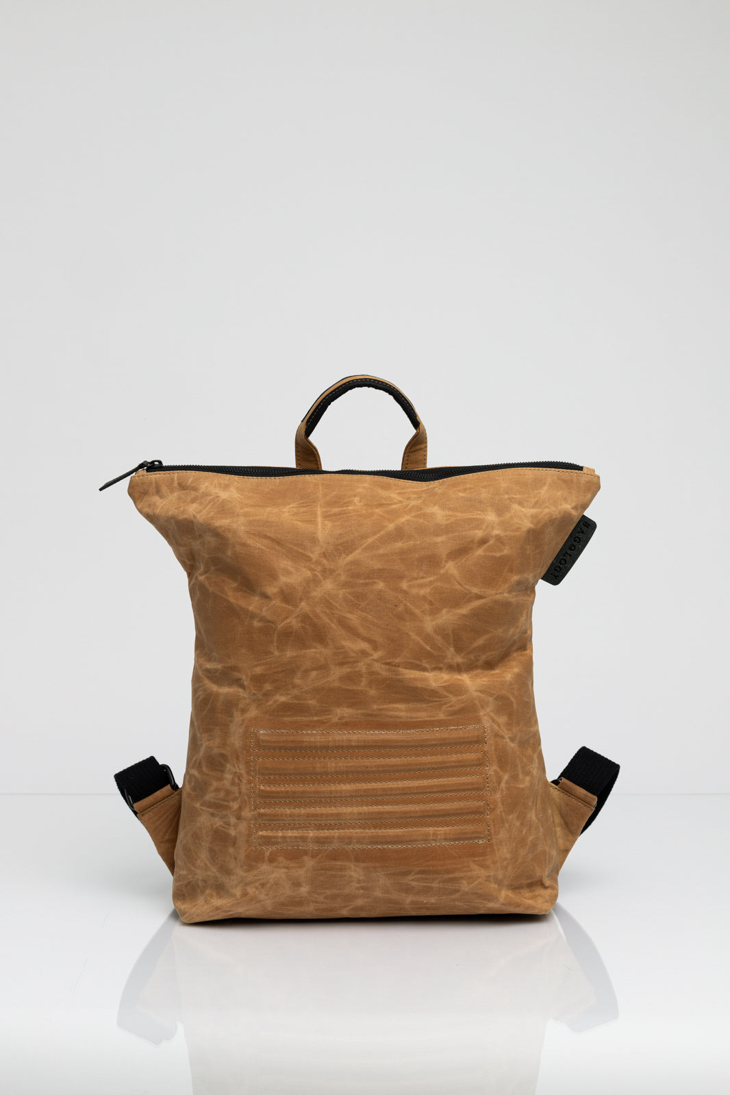 Brockley brown vintage beeswaxed cotton backpack