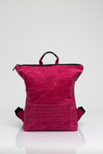 Brockley pink vintage beeswaxed cotton backpack
