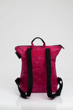 Brockley pink vintage beeswaxed cotton backpack