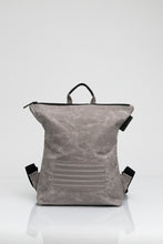 Brockley grey vintage beeswaxed cotton backpack