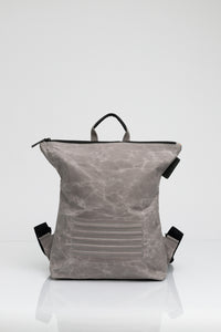 Brockley grey vintage beeswaxed cotton backpack