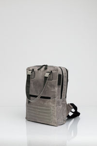 Holborn grey vintage beeswaxed cotton backpack