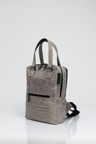 Holborn grey vintage beeswaxed cotton backpack