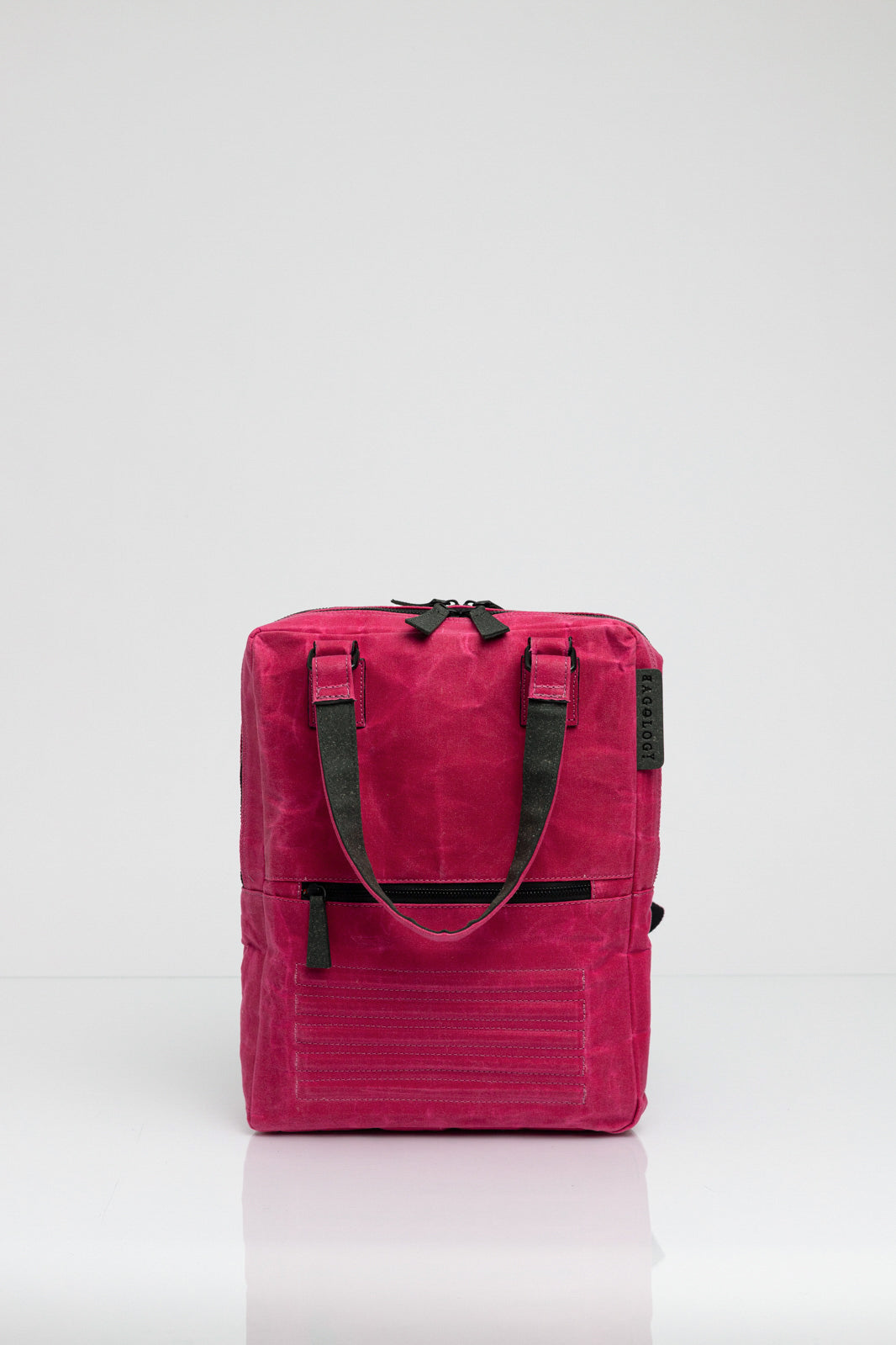 Holborn pink vintage beeswaxed cotton backpack