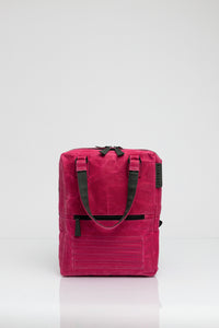 Holborn pink vintage beeswaxed cotton backpack