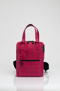 Holborn pink vintage beeswaxed cotton backpack