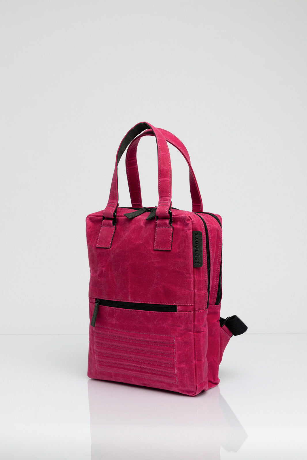 Holborn pink vintage beeswaxed cotton backpack