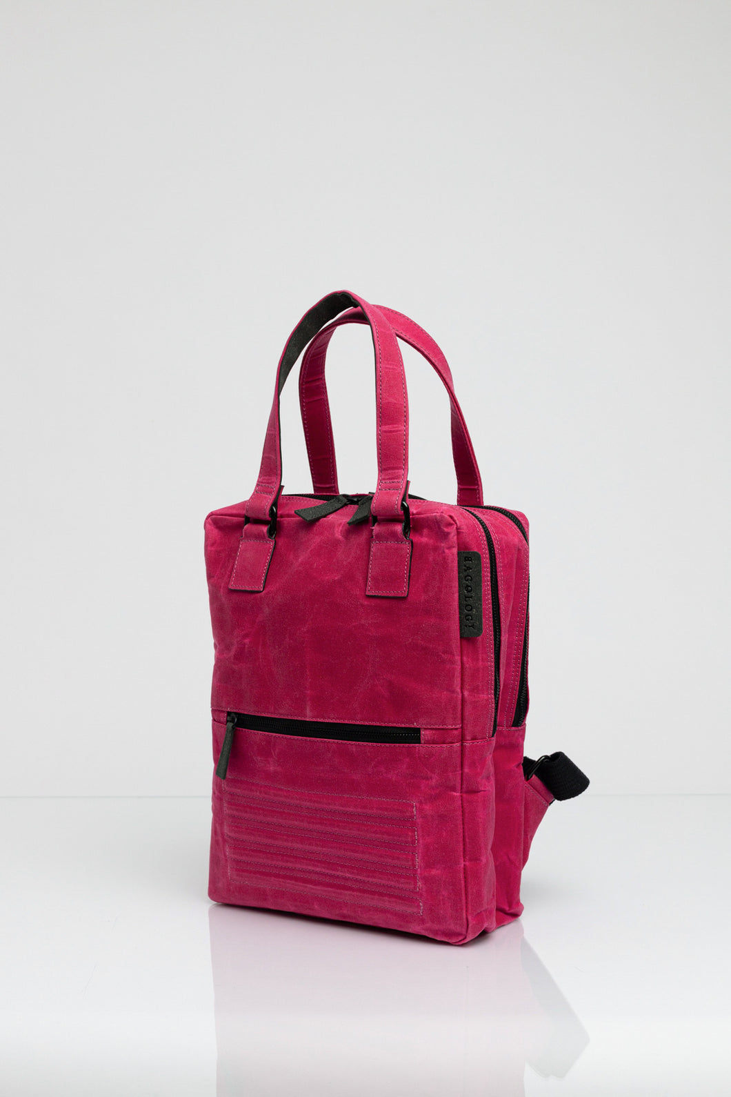 Holborn pink vintage beeswaxed cotton backpack