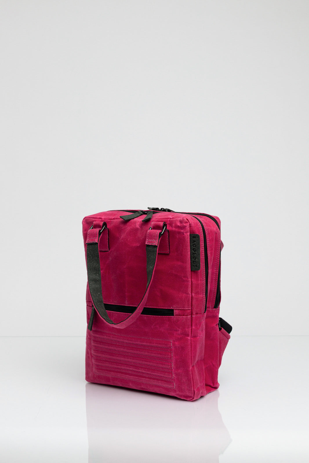 Holborn pink vintage beeswaxed cotton backpack