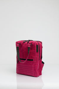 Holborn pink vintage beeswaxed cotton backpack