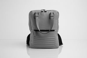 Holborn light grey leather two in one unisex backpack