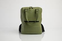 Holborn olive green leather two in one unisex backpack