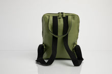 Holborn olive green leather two in one unisex backpack