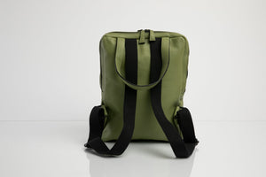 Holborn olive green leather two in one unisex backpack