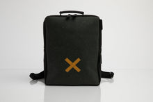 Blackfriars grey recycled leather and cotton backpack