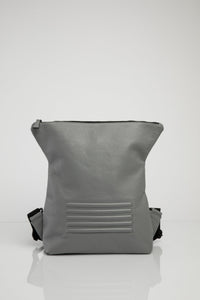 Brockley light grey leather unisex backpack