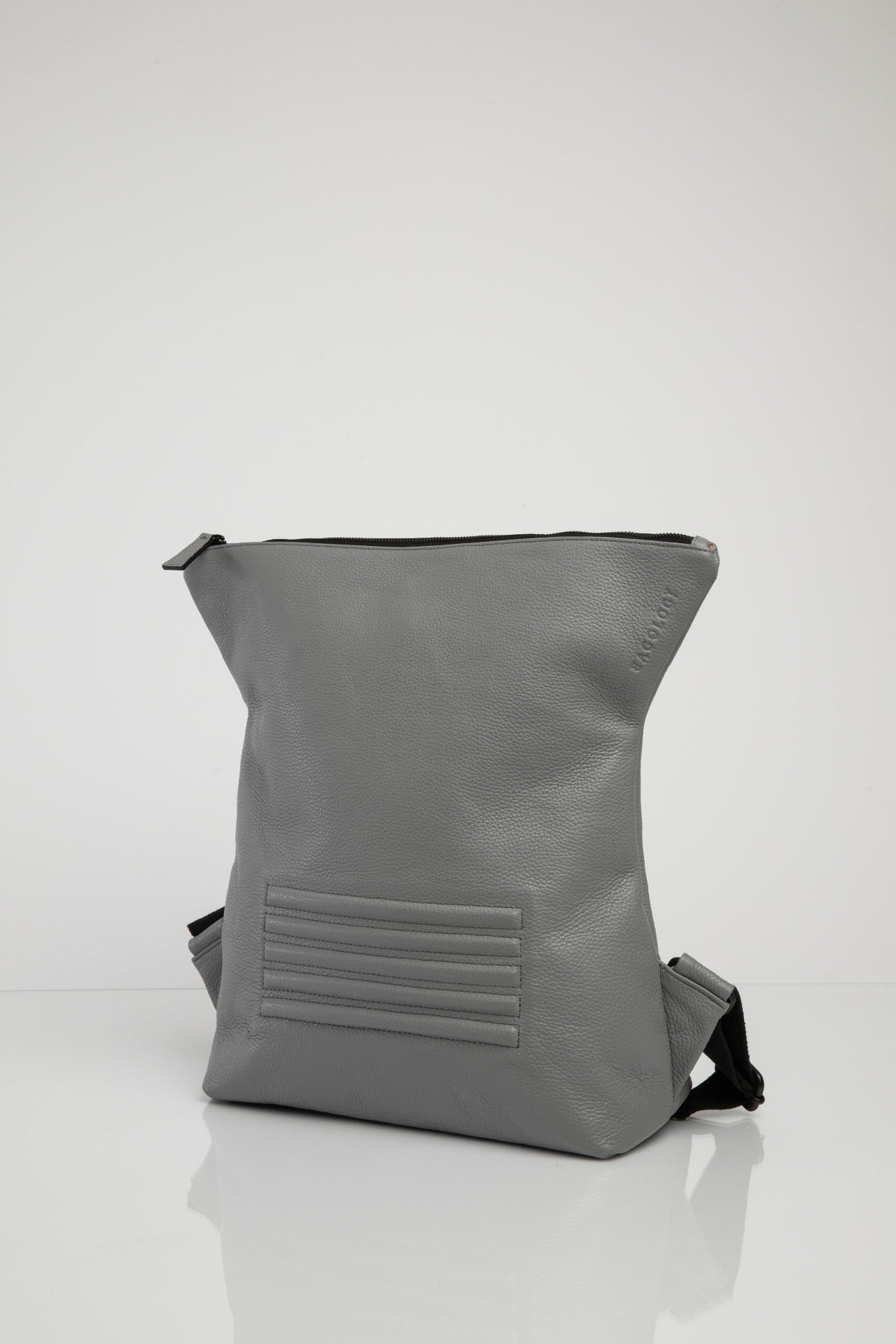 Brockley light grey leather unisex backpack
