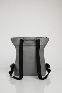 Brockley light grey leather unisex backpack