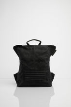 Brockley vintage black heavy waxed cotton backpack