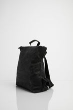 Brockley vintage black heavy waxed cotton backpack