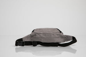 Deptford grey beeswaxed cotton bum bag with grey logo
