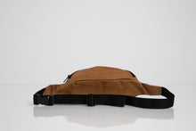 Deptford brown beeswaxed cotton bum bag with brown logo