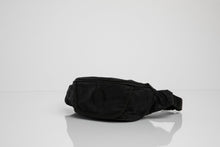 Deptford black beeswaxed cotton bum bag with black logo
