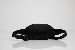 Deptford black beeswaxed cotton bum bag with black logo