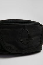 Deptford black beeswaxed cotton bum bag with black logo