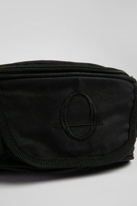 Deptford black beeswaxed cotton bum bag with black logo