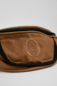 Deptford brown beeswaxed cotton bum bag with brown logo