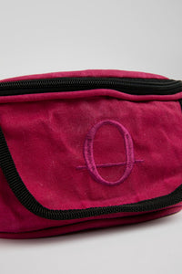 Deptford pink beeswaxed cotton bum bag with pink logo