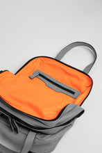 Holborn light grey leather two in one unisex backpack