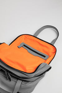 Holborn light grey leather two in one unisex backpack