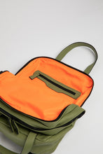 Holborn olive green leather two in one unisex backpack