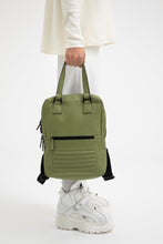 Holborn olive green leather two in one unisex backpack