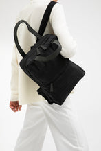 Holborn vintage black heavy waxed cotton backpack