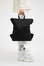 Brockley vintage black heavy waxed cotton backpack