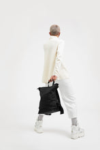 Brockley vintage black heavy waxed cotton backpack