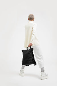 Brockley vintage black heavy waxed cotton backpack