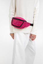 Deptford pink beeswaxed cotton bum bag with pink logo