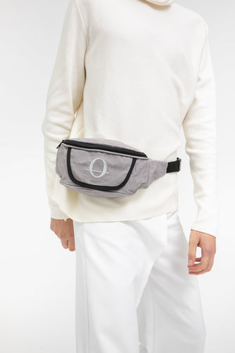 Deptford grey beeswaxed cotton bum bag with grey logo