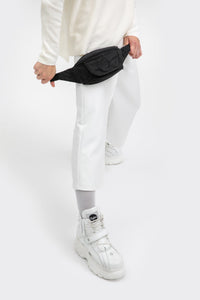 Deptford black beeswaxed cotton bum bag with black logo