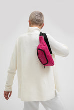 Deptford pink beeswaxed cotton bum bag with pink logo