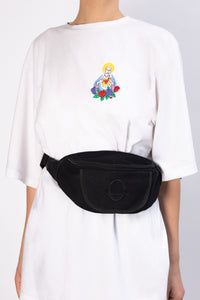 Deptford black cotton bum bag with black logo